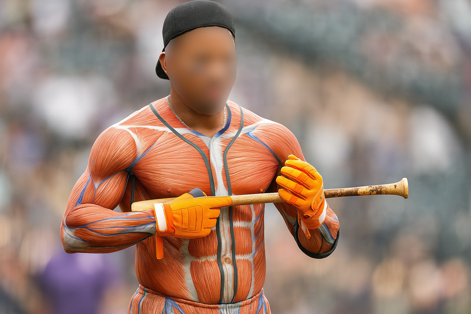 Player holding bat